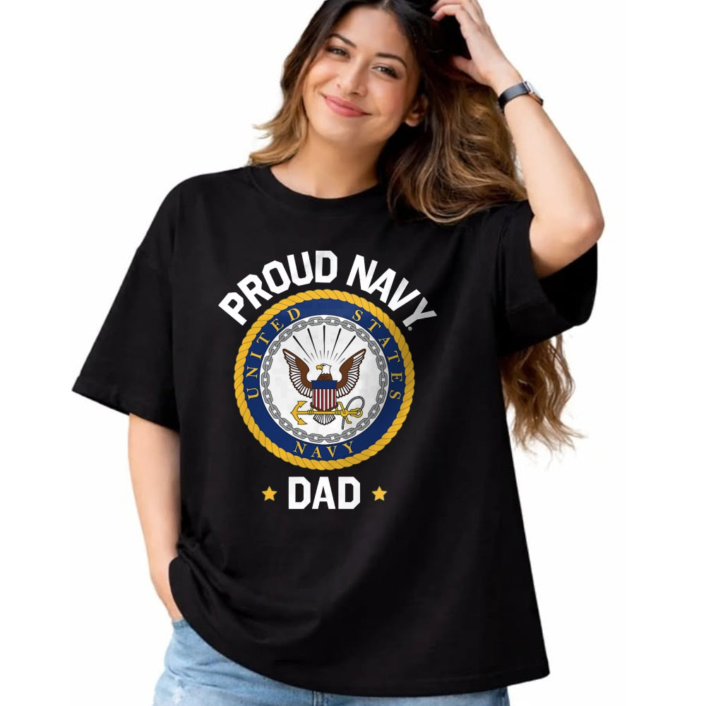 Gift for Dad Shirt, Funny Dad Unisex T-Shirt/Hoodie/Sweatshirt HLT00 – \United States Navy Father_s Day Proud Navy Dad Collegiate T-Shirt