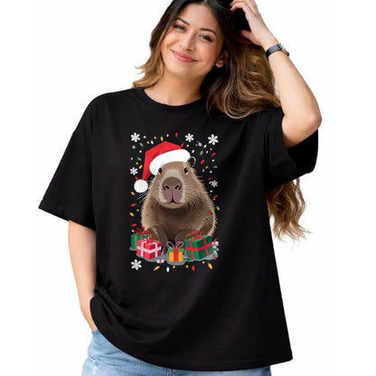 Cute Capybara Shirt, Funny Capybara Unisex T-Shirt/Hoodie/Sweatshirt HLT00 - Capybara Christmas Long Sleeve T-Shirt (5)