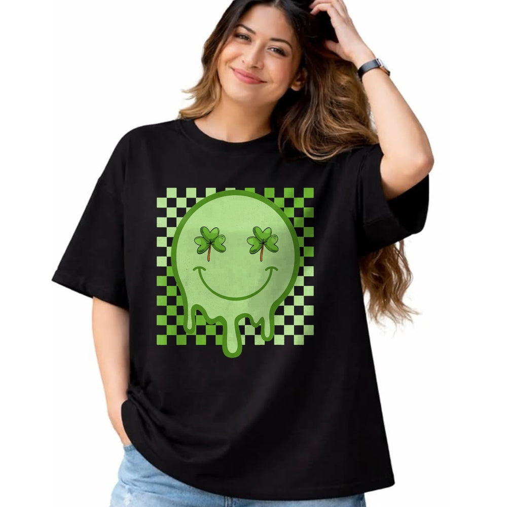 Patrick Day Shirts for Family, Funny Patrick Day shirts, st patrick's day Unisex T-Shirt/Hoodie/Sweatshirt HLT00 - Retro Groovy St Patrick Day Hippie Shamrock Funny Matching T-Shirt