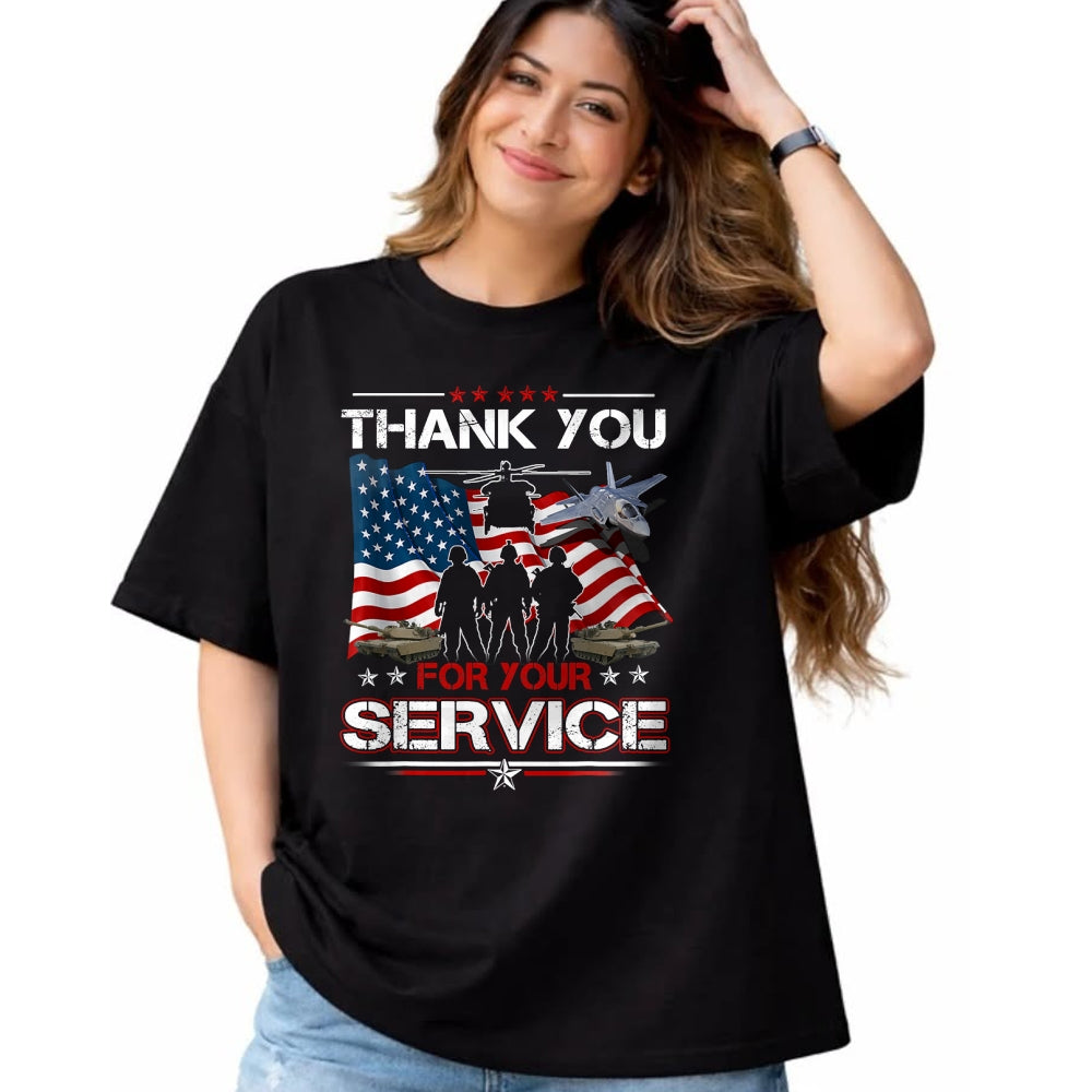 Proud Veteran Shirt, Funny Veteran UnisexT-Shirt/Hoodie/Sweatshirt HLT00 - Thank You for Your Service US Flag Patriotic Veterans Day T-Shirt