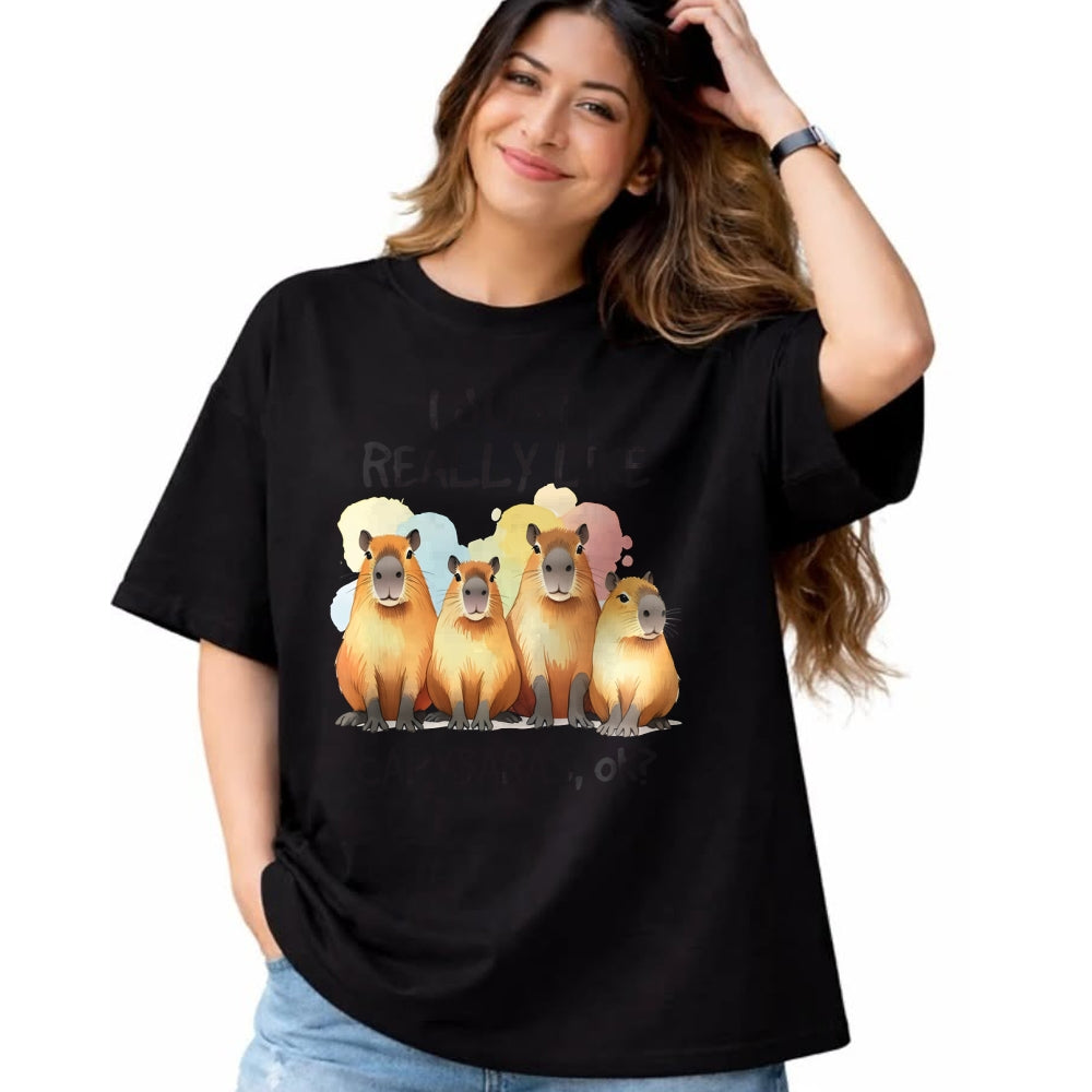 Cute Capybara Shirt, Funny Capybara Unisex T-Shirt/Hoodie/Sweatshirt HLT00 - Funny Capybara Long Sleeve T-Shirt (3)