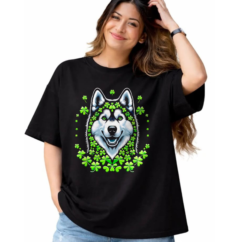 Patrick Day Shirts for Family, Funny Patrick Day shirts, st patrick's day Unisex T-Shirt/Hoodie/Sweatshirt HLT00 - Husky Irish Shamrock Clover St Patrick Day Dog Lover T-Shirt