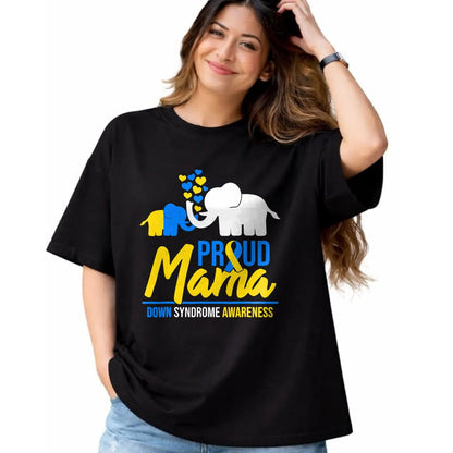 Gift for Mom Shirt, Funny Mom Unisex T-Shirt/Hoodie/Sweatshirt HLT00 - Proud Bear Mama Down Syndrome Awareness Women T21 Mom T-Shirt