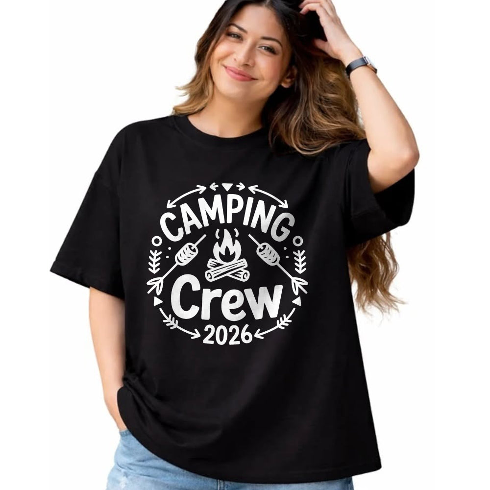 Funny Camping Shirt, Gift For Camping Lover Unisex T-Shirt/Hoodie/Sweatshirt HLT00 - Camping Crew 2026 Family Matching Camp Group Squad Team T-Shirt