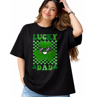 Gift for Dad Shirt, Funny Dad Unisex T-Shirt/Hoodie/Sweatshirt HLT00 – Lucky Dad Rainbow St Patricks Day Lucky Dad T-Shirt