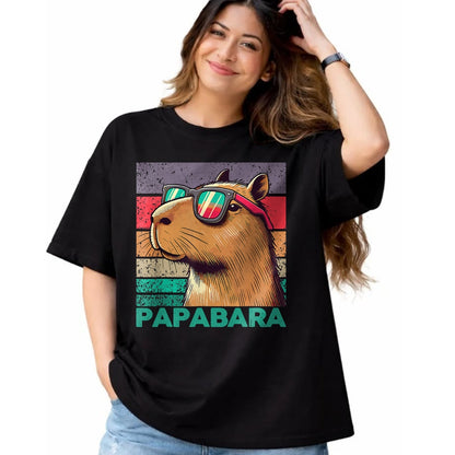 Cute Capybara Shirt, Funny Capybara Unisex T-Shirt/Hoodie/Sweatshirt HLT00 - Papabara Father_s Day Best Dad Capybara T-Shirt