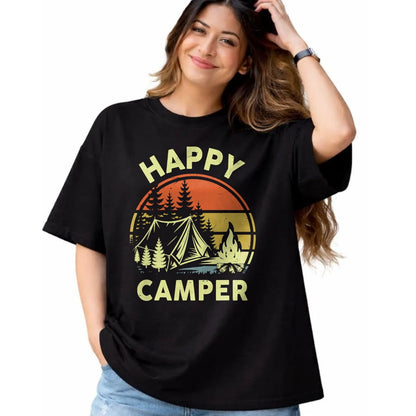 Funny Camping Shirt, Gift For Camping Lover Unisex T-Shirt/Hoodie/Sweatshirt HLT00 - One Happy Camper Toddler Boy Funny Camping Campfire Puns T-Shirt