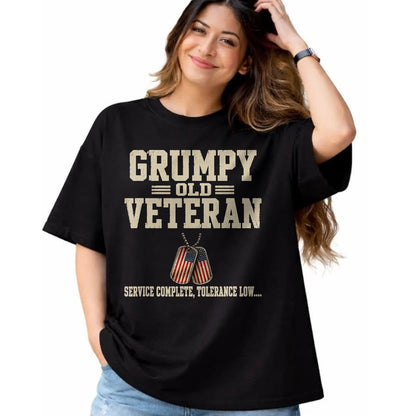 Proud Veteran Shirt, Funny Veteran UnisexT-Shirt/Hoodie/Sweatshirt HLT00 - Funny Grumpy Old Veteran for Military Vets Service Complete T-Shirt
