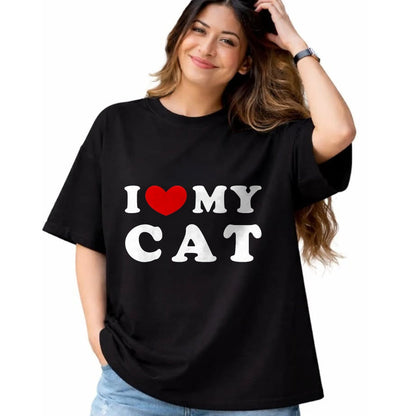 Cat Love Shirt, Funny Cat Lover Gift UnisexT-Shirt/Hoodie/Sweatshirt HLT00 - I Love My Cat, I Heart My Cat T-Shirt, Men, Pink Heather, X-Large