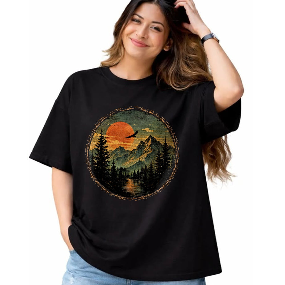 Funny Camping Shirt, Gift For Camping Lover Unisex T-Shirt/Hoodie/Sweatshirt HLT00 - Vintage Camping Forest Trees Wildlife Nature Lover Outdoor T-Shirt