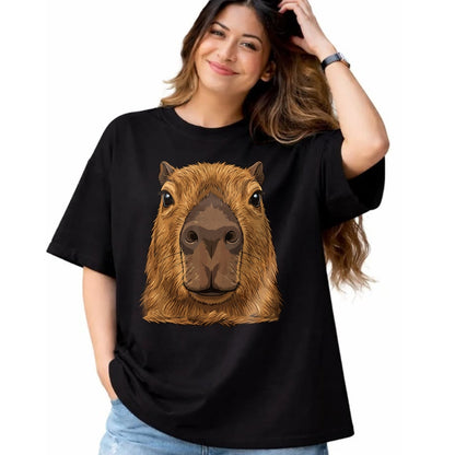 Cute Capybara Shirt, Funny Capybara Unisex T-Shirt/Hoodie/Sweatshirt HLT00 - Capybara Face Cute Animal Capybaras Lover T-Shirt