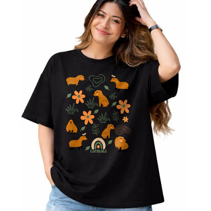 Cute Capybara Shirt, Funny Capybara Unisex T-Shirt/Hoodie/Sweatshirt HLT00 - Capybara Long Sleeve T-Shirt (2)