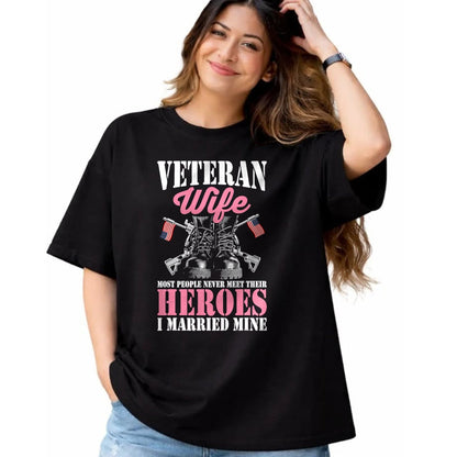 Best Wife Shirt, Wife and Husband Unisex T-Shirt/Hoodie/Sweatshirt HLT00 - Gift for wife T shirt, lucky wife   Veteran Wife Married Mine Proud Military Veteran Husband T-Shirt