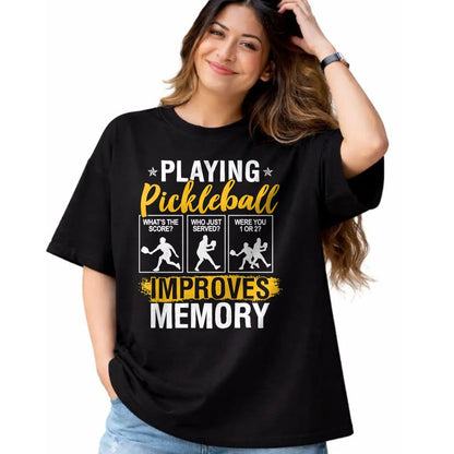 Funny Pickleball Shirt, Pickleball Lover Unisex T-Shirt/Hoodie/Sweatshirt HLT00 - Funny Pickleball Memory Graphic Women Men Pickleball Player Long Sleeve T-Shirt