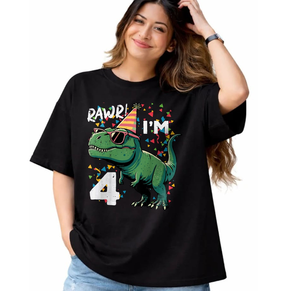 Best Dinosaur Lover Shirt, Funny Dinosaur UnisexT-Shirt/Hoodie/Sweatshirt HLT00 - Kids 4th Birthday Trex Rawr Im 4 Years Old Bday Dino Boys Kids T-Shirt