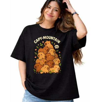 Cute Capybara Shirt, Funny Capybara Unisex T-Shirt/Hoodie/Sweatshirt HLT00 - Capybara T-Shirt Capy-Mountain Cute Design Capybara Shirt T-Shirt