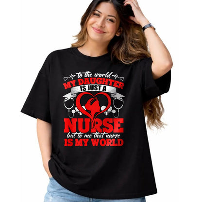 Funny Nurse Shirt, Nurse Unisex T-Shirt/Hoodie/Sweatshirt HLT00 - My Daughter Is A Nurse, Proud To Be A Nurse's Mom Long Sleeve T-Shirt
