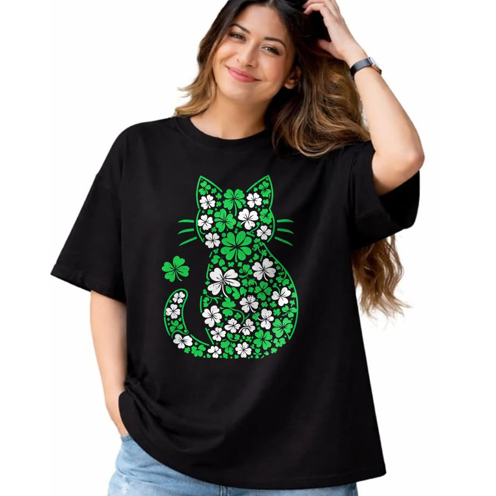 Patrick Day Shirts for Family, Funny Patrick Day shirts, st patrick's day Unisex T-Shirt/Hoodie/Sweatshirt HLT00 - Shamrock Irish Cat Graphic Saint Patrick Day for Cat Lovers T-Shirt