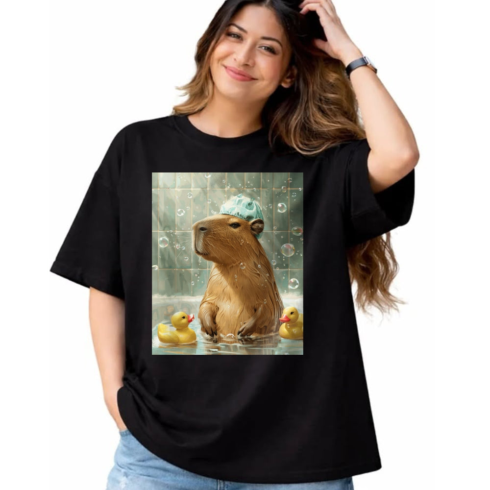 Cute Capybara Shirt, Funny Capybara Unisex T-Shirt/Hoodie/Sweatshirt HLT00 - Funny Graphic Capybara Long Sleeve T-Shirt (22)