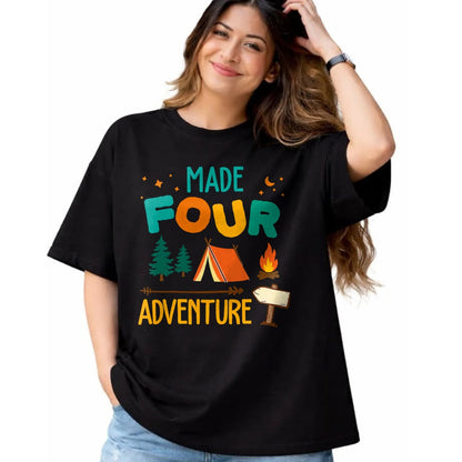 Funny Camping Shirt, Gift For Camping Lover Unisex T-Shirt/Hoodie/Sweatshirt HLT00 - Made Four Adventure 4th Birthday Party Camping Outdoor Theme T-Shirt