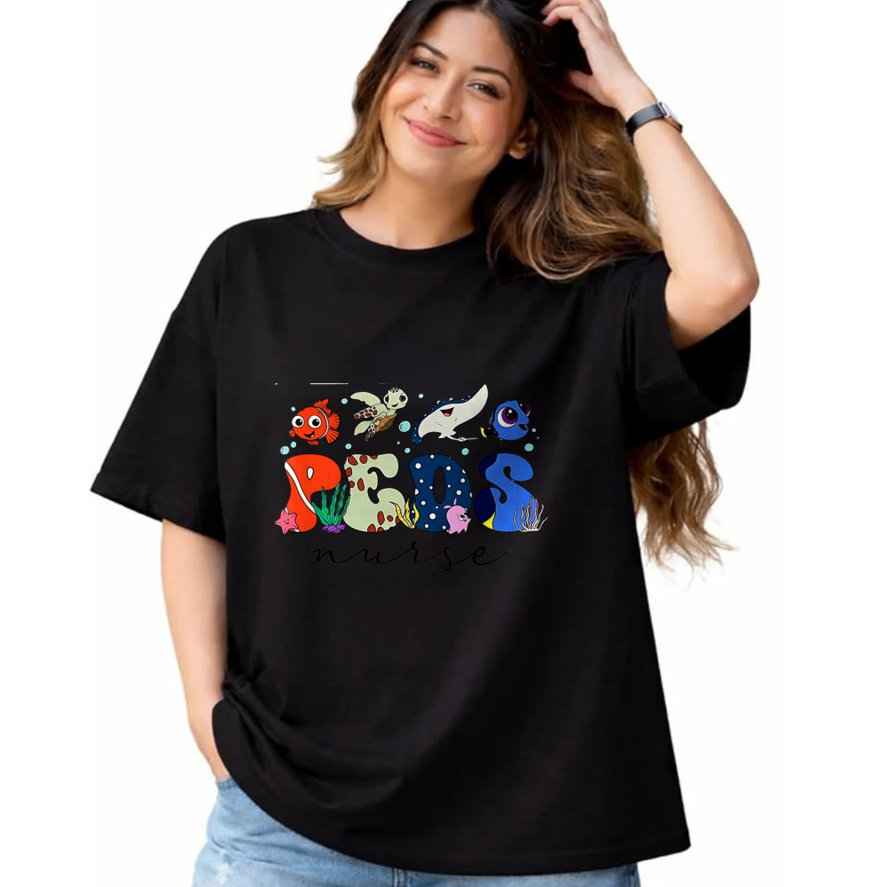 Funny Nurse Shirt, Nurse Unisex T-Shirt/Hoodie/Sweatshirt HLT00 - PICU Finding Pediatric Feds Nurse Lover Ocean Animal T-Shirt
