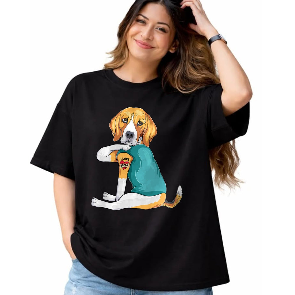 Dog Love Shirt, Dog Lover Gift T-Shirt/Hoodie/Sweatshirt HLT00 - Mother_s Day gift funny dog Mom Beagle i love mom tattoo T-Shirt