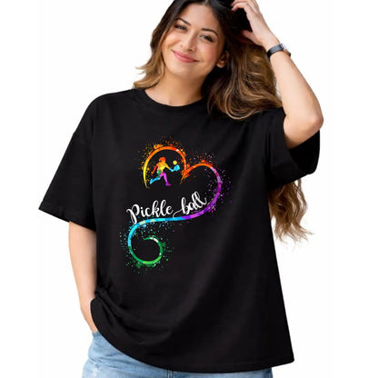 Funny Pickleball Shirt, Pickleball Lover Unisex T-Shirt/Hoodie/Sweatshirt HLT00 - I Love Pickleball Watercolors Funny Pickleball Girl Player T-Shirt