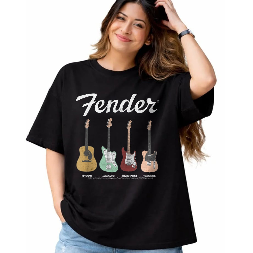 Guitar Lover Shirt, Funny Guitar UnisexT-Shirt/Hoodie/Sweatshirt HLT00 - Fender Vintage Guitar Lineup Long Sleeve T-Shirt