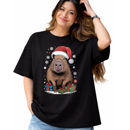 Cute Capybara Shirt, Funny Capybara Unisex T-Shirt/Hoodie/Sweatshirt HLT00 - Capybara Christmas Long Sleeve T-Shirt (4)