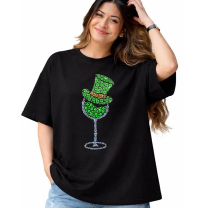 Patrick Day Shirts for Family, Funny Patrick Day shirts, st patrick's day Unisex T-Shirt/Hoodie/Sweatshirt HLT00 - Wine Glasses Clover Leprechaun Irish Shamrock St Patrick Day T-Shirt