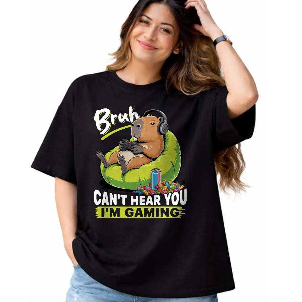 Cute Capybara Shirt, Funny Capybara Unisex T-Shirt/Hoodie/Sweatshirt HLT00 - Capybara Gamer Gaming T-Shirt