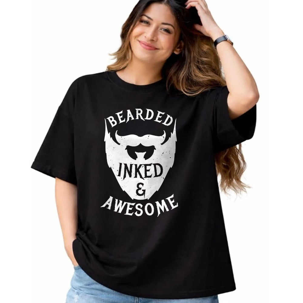 Best Wife Shirt, Wife and Husband Unisex T-Shirt/Hoodie/Sweatshirt HLT00 - Mens Bearded, Inked And Awesome Bearded And Tattooed Guy T Shirt (1)