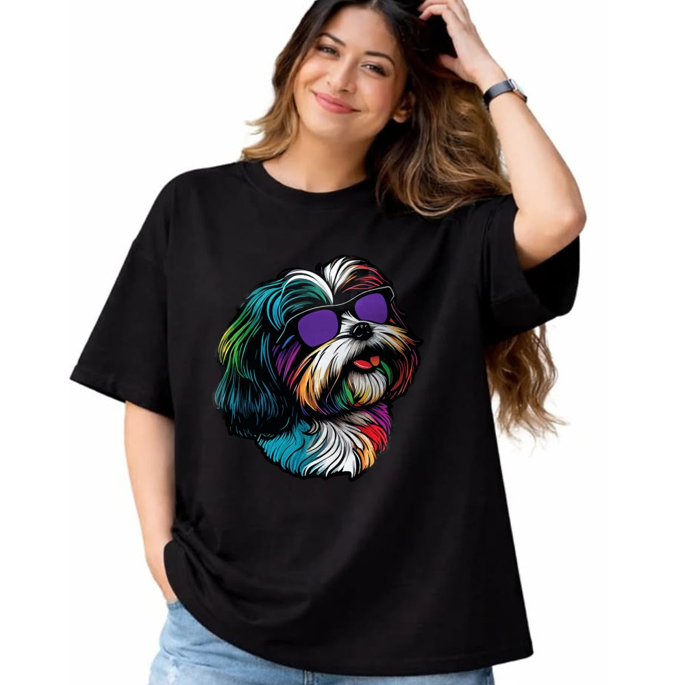 Dog Love Shirt, Dog Lover Gift T-Shirt/Hoodie/Sweatshirt HLT00 - Dad Mom Cool Dog Sunglasses - Shih Tzu T-Shirt