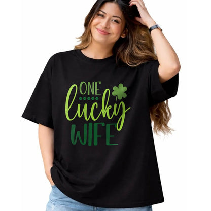 Best Wife Shirt, Wife and Husband Unisex T-Shirt/Hoodie/Sweatshirt HLT00 - Gift for wife T shirt, lucky wife   Womens One Lucky Wife Irish Shamrock Happy St Patricks Day Women (1)