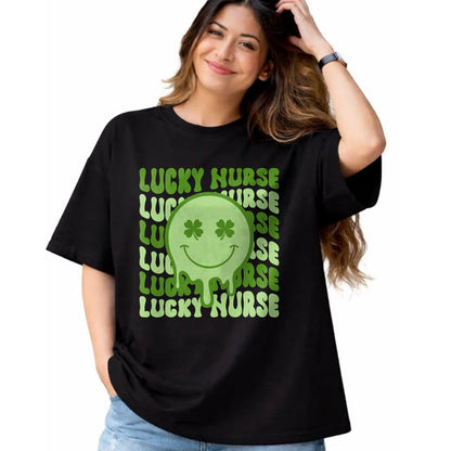 Patrick Day Shirts for Family, Funny Patrick Day shirts, st patrick's day Unisex T-Shirt/Hoodie/Sweatshirt HLT00 - Lucky Nurse Retro Groovy St Patrick Day Hippie Shamrock T-Shirt