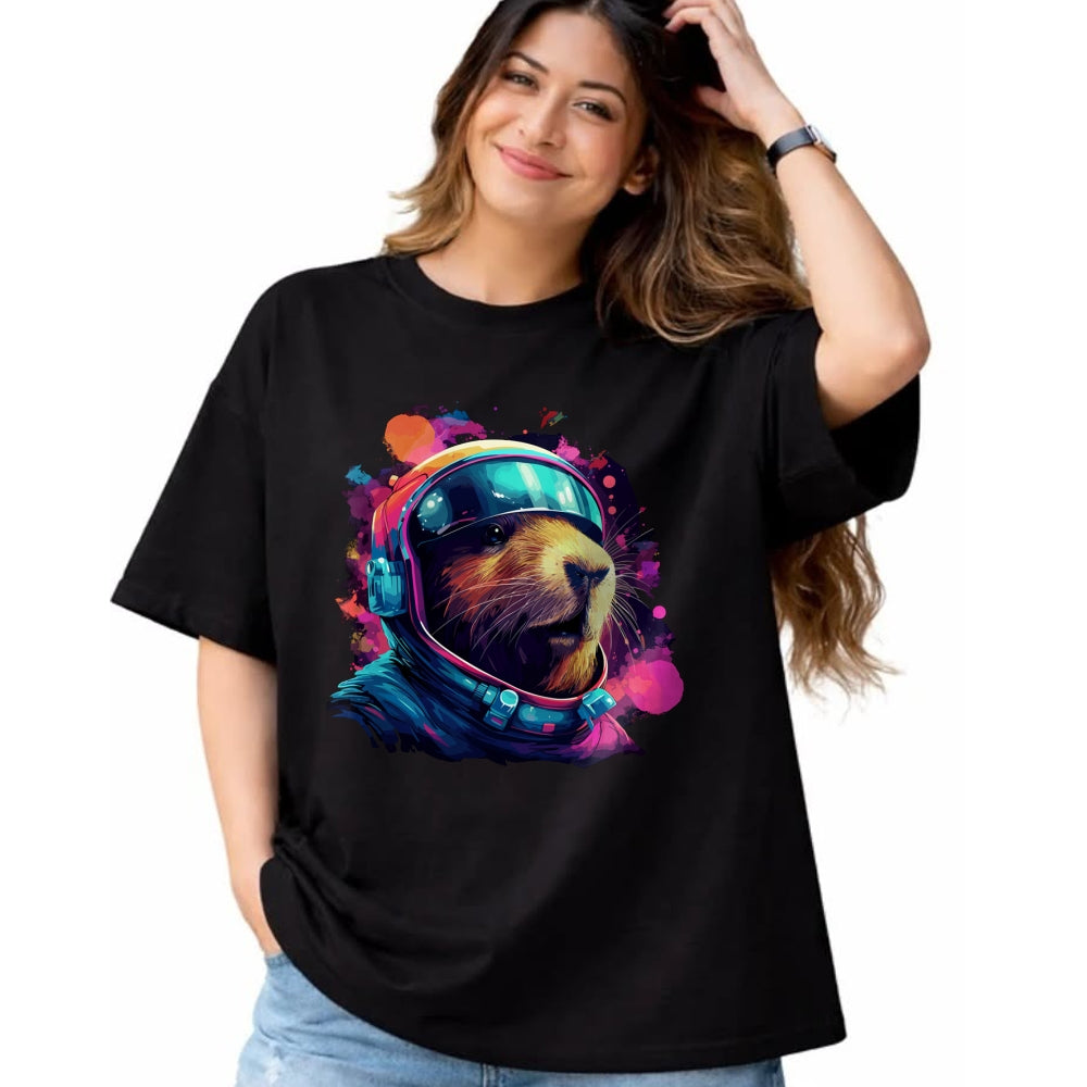 Cute Capybara Shirt, Funny Capybara Unisex T-Shirt/Hoodie/Sweatshirt HLT00 - Funny Capybara Galaxy Tee, Shirt For Women Men Kids Long Sleeve T-Shirt