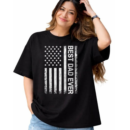 Gift for Dad Shirt, Funny Dad Unisex T-Shirt/Hoodie/Sweatshirt HLT00 – Best dad ever US American flag gift for father_s day T-Shirt