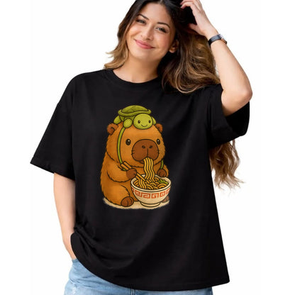 Cute Capybara Shirt, Funny Capybara UnisexT-Shirt/Hoodie/Sweatshirt HLT00 - Capybara Anime Ramen Turtle Funny Graphic Kawaii Capibara T-Shirt