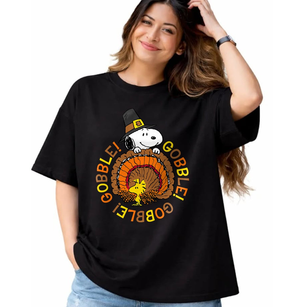 Best Thanksgiving Family Shirt , Funny Thanksgiving UnisexT-Shirt/Hoodie/Sweatshirt HLT00 - Peanuts Snoopy and Woodstock Thanksgiving Gobble T-Shirt