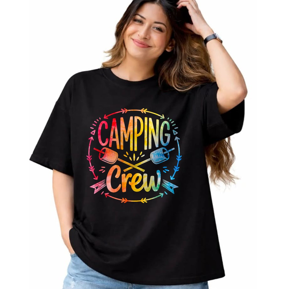 Funny Camping Shirt, Gift For Camping Lover Unisex T-Shirt/Hoodie/Sweatshirt HLT00 - Camping Crew Family Matching Camp Group Squad Team T-Shirt (1)