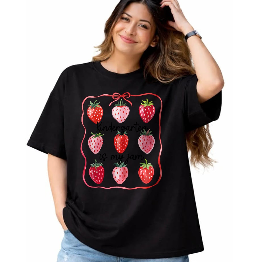 Best Student Shirt, Funny Back To School UnisexT-Shirt/Hoodie/Sweatshirt HLT00 - Kindergarten is My Jam Strawberry Teacher Kid Back to School T-Shirt
