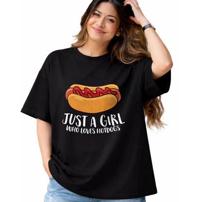 Dog Love Shirt, Dog Lover Gift T-Shirt/Hoodie/Sweatshirt HLT00 - Just a Girl Who Loves Hotdogs T-Shirt