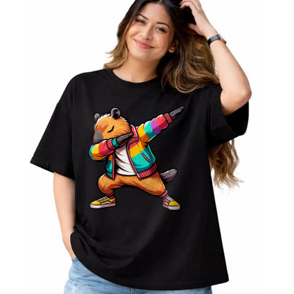 Cute Capybara Shirt, Funny Capybara Unisex T-Shirt/Hoodie/Sweatshirt HLT00 - Funny Capybara Dabbing Tee, Shirt For Women Men Kids Long Sleeve T-Shirt