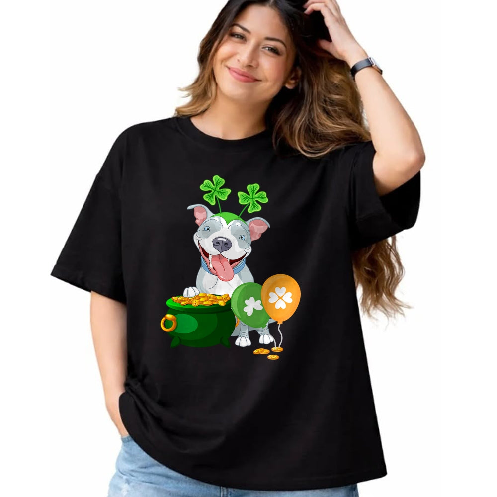 Patrick Day Shirts for Family, Funny Patrick Day shirts, st patrick's day Unisex T-Shirt/Hoodie/Sweatshirt HLT00 - Pitbull Dog Irish Leprechaun Balloon Saint St Patrick Day T-Shirt