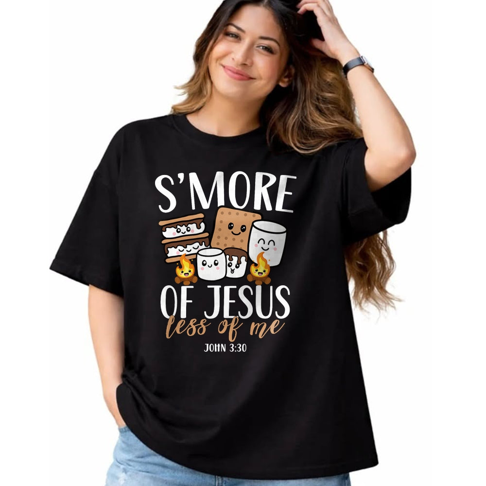 Funny Camping Shirt, Gift For Camping Lover Unisex T-Shirt/Hoodie/Sweatshirt HLT00 - Smore of Jesus Less of Me Christian Camper Camping Lover T-Shirt