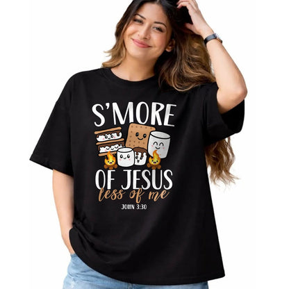 Funny Camping Shirt, Gift For Camping Lover Unisex T-Shirt/Hoodie/Sweatshirt HLT00 - Smore of Jesus Less of Me Christian Camper Camping Lover T-Shirt