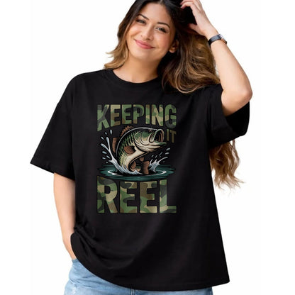 Funny Fishing Shirt, Gift For Fishing Lover Unisex T-Shirt/Hoodie/Sweatshirt HLT00 - Youth Camo Fishing Bass Fish Keeping It Reel Funny Fishing T-Shirt