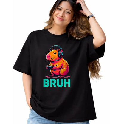 Cute Capybara Shirt, Funny Capybara UnisexT-Shirt/Hoodie/Sweatshirt HLT00 - Bruh Capybaras Bruh Video Games Boys Capybara T-Shirt