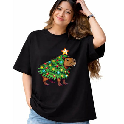 Cute Capybara Shirt, Funny Capybara UnisexT-Shirt/Hoodie/Sweatshirt HLT00 - Capybara Christmas Long Sleeve T-Shirt (2)