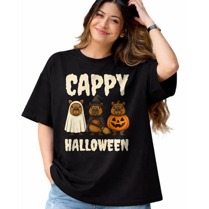 Cute Capybara Shirt, Funny Capybara UnisexT-Shirt/Hoodie/Sweatshirt HLT00 - Cappy Halloween Funny Capybara Ghost Witch Pumpkin Spooky T-Shirt